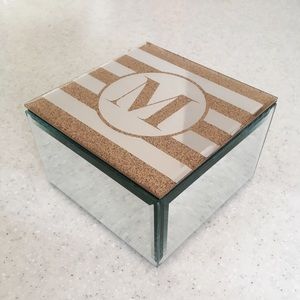 ✨ BOGO SALE Monogrammed Glass Box RoseGold Sparkle